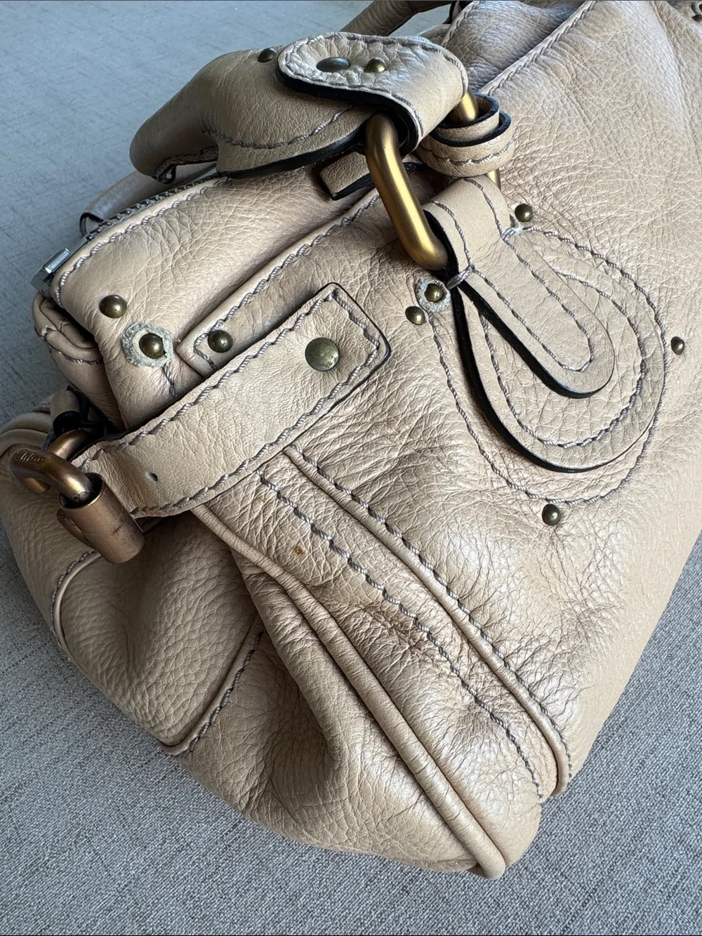 Chloe Paddington Creme 106 Leather Bag Padlock Key Original Tag Y2K Vintage